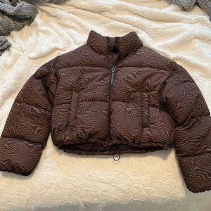 Divided dark and light brown wave jacket! Size small